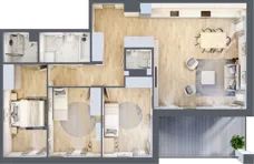 4 pokoje, apartament 89,08 m², piętro 1, oferta nr B1/7, Onelife Powsin, Warszawa, Wilanów, Powsin, ul. Łukasza Drewny