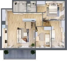 4 pokoje, apartament 84,05 m², piętro 1, oferta nr B2/20, Onelife Powsin, Warszawa, Wilanów, Powsin, ul. Łukasza Drewny