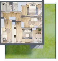 4 pokoje, mieszkanie 69,45 m², parter, oferta nr B4/50, Onelife Powsin, Warszawa, Wilanów, Powsin, ul. Łukasza Drewny