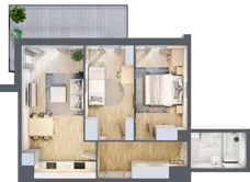 3 pokoje, apartament 52,58 m², piętro 1, oferta nr B4/59, Onelife Powsin, Warszawa, Wilanów, Powsin, ul. Łukasza Drewny