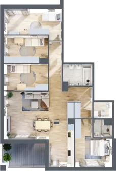 5 pokoi, apartament 110,46 m², piętro 2, oferta nr B6/90, Onelife Powsin, Warszawa, Wilanów, Powsin, ul. Łukasza Drewny