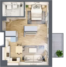 1 pokój, mieszkanie 38,48 m², piętro 5, oferta nr A/58, Zaspa Wygodnie, Gdańsk, Zaspa, Zaspa-Młyniec, Al. Jana Pawła II