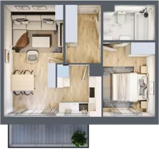 2 pokoje, mieszkanie 41,86 m², piętro 3, oferta nr B/152, Zaspa Wygodnie, Gdańsk, Zaspa, Zaspa-Młyniec, Al. Jana Pawła II