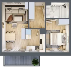 2 pokoje, mieszkanie 41,86 m², piętro 6, oferta nr B/192, Zaspa Wygodnie, Gdańsk, Zaspa, Zaspa-Młyniec, Al. Jana Pawła II