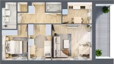3 pokoje, mieszkanie 60,61 m², piętro 4, oferta nr A/45, Zaspa Wygodnie, Gdańsk, Zaspa, Zaspa-Młyniec, Al. Jana Pawła II