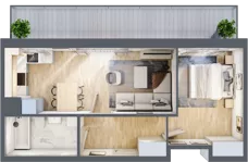 2 pokoje, mieszkanie 42,54 m², piętro 6, oferta nr B/197, Zaspa Wygodnie, Gdańsk, Zaspa, Zaspa-Młyniec, Al. Jana Pawła II