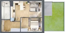 2 pokoje, mieszkanie 40,05 m², piętro 1, oferta nr B/206, Zaspa Wygodnie, Gdańsk, Zaspa, Zaspa-Młyniec, Al. Jana Pawła II