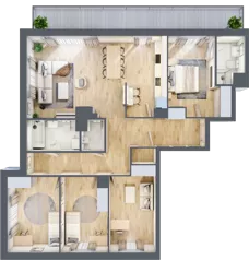 5 pokoi, mieszkanie 111,80 m², piętro 6, oferta nr B/195, Zaspa Wygodnie, Gdańsk, Zaspa, Zaspa-Młyniec, Al. Jana Pawła II