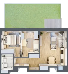 3 pokoje, mieszkanie 50,17 m², piętro 1, oferta nr 1/31, Osiedle Motiff, Warszawa, Ursus, Skorosze, ul. Tomcia Palucha 33