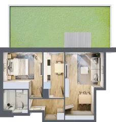 2 pokoje, mieszkanie 45,15 m², parter, oferta nr 1/3, Osiedle Motiff, Warszawa, Ursus, Skorosze, ul. Tomcia Palucha 33