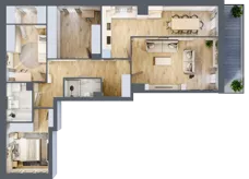 3 pokoje, mieszkanie 96,66 m², piętro 1, oferta nr 1/30, Osiedle Motiff, Warszawa, Ursus, Skorosze, ul. Tomcia Palucha 33