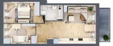 3 pokoje, mieszkanie 54,03 m², piętro 3, oferta nr 1/13, Osiedle Motiff, Warszawa, Ursus, Skorosze, ul. Tomcia Palucha 33