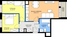 3 pokoje, mieszkanie 53,79 m², piętro 2, oferta nr 1/212, Przy Unii IV, Poznań, Żegrze, ul. Wagrowska