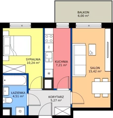 2 pokoje, mieszkanie 42,65 m², parter, oferta nr 1/200, Przy Unii IV, Poznań, Żegrze, ul. Wagrowska