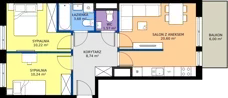 3 pokoje, mieszkanie 55,05 m², piętro 2, oferta nr 1/152, Przy Unii IV, Poznań, Żegrze, ul. Wagrowska