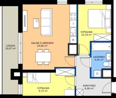 3 pokoje, mieszkanie 56,28 m², piętro 10, oferta nr 1/120, Przy Unii IV, Poznań, Żegrze, ul. Wagrowska