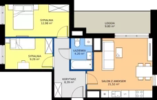 3 pokoje, mieszkanie 56,38 m², piętro 10, oferta nr 1/129, Przy Unii IV, Poznań, Żegrze, ul. Wagrowska