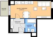 1 pokój, mieszkanie 34,60 m², piętro 8, oferta nr 1/266, Przy Unii IV, Poznań, Żegrze, ul. Wagrowska