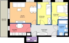 3 pokoje, mieszkanie 63,67 m², parter, oferta nr 1/199, Przy Unii IV, Poznań, Żegrze, ul. Wagrowska