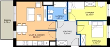 3 pokoje, mieszkanie 53,33 m², piętro 4, oferta nr 1/287, Przy Unii IV, Poznań, Żegrze, ul. Wagrowska