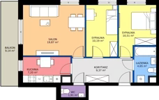 3 pokoje, mieszkanie 63,70 m², piętro 2, oferta nr 1/216, Przy Unii IV, Poznań, Żegrze, ul. Wagrowska