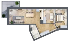 3 pokoje, mieszkanie 63,33 m², piętro 1, oferta nr A14, Kapelanka – Pychowicka - Budynek AB, Kraków, Dębniki, Zakrzówek, ul. Pychowicka 3 / 3A