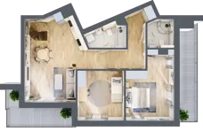 3 pokoje, mieszkanie 74,90 m², piętro 6, oferta nr A47, Kapelanka – Pychowicka - Budynek AB, Kraków, Dębniki, Zakrzówek, ul. Pychowicka 3 / 3A