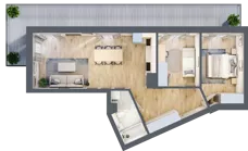 3 pokoje, mieszkanie 63,33 m², piętro 4, oferta nr A38, Kapelanka – Pychowicka - Budynek AB, Kraków, Dębniki, Zakrzówek, ul. Pychowicka 3 / 3A