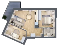 3 pokoje, mieszkanie 55,65 m², piętro 2, oferta nr A15, Kapelanka – Pychowicka - Budynek AB, Kraków, Dębniki, Zakrzówek, ul. Pychowicka 3 / 3A