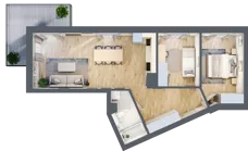 3 pokoje, mieszkanie 63,33 m², piętro 2, oferta nr A22, Kapelanka – Pychowicka - Budynek AB, Kraków, Dębniki, Zakrzówek, ul. Pychowicka 3 / 3A