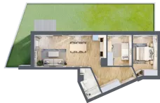 3 pokoje, mieszkanie 63,31 m², parter, oferta nr A6, Kapelanka – Pychowicka - Budynek AB, Kraków, Dębniki, Zakrzówek, ul. Pychowicka 3 / 3A