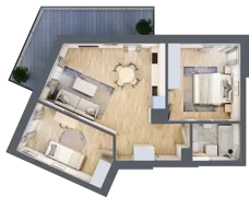 3 pokoje, mieszkanie 55,65 m², piętro 5, oferta nr A39, Kapelanka – Pychowicka - Budynek AB, Kraków, Dębniki, Zakrzówek, ul. Pychowicka 3 / 3A