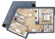 3 pokoje, mieszkanie 55,65 m², piętro 4, oferta nr A31, Kapelanka – Pychowicka - Budynek AB, Kraków, Dębniki, Zakrzówek, ul. Pychowicka 3 / 3A