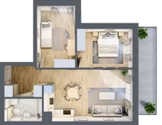 3 pokoje, mieszkanie 56,64 m², piętro 4, oferta nr A32, Kapelanka – Pychowicka - Budynek AB, Kraków, Dębniki, Zakrzówek, ul. Pychowicka 3 / 3A