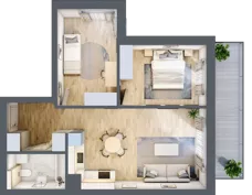3 pokoje, mieszkanie 56,64 m², piętro 1, oferta nr A8, Kapelanka – Pychowicka - Budynek AB, Kraków, Dębniki, Zakrzówek, ul. Pychowicka 3 / 3A