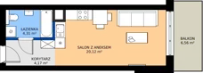 1 pokój, mieszkanie 28,60 m², piętro 2, oferta nr A17, Kapelanka – Pychowicka - Budynek AB, Kraków, Dębniki, Zakrzówek, ul. Pychowicka 3 / 3A