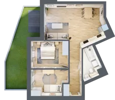 3 pokoje, mieszkanie 57,91 m², parter, oferta nr A5, Kapelanka – Pychowicka - Budynek AB, Kraków, Dębniki, Zakrzówek, ul. Pychowicka 3 / 3A