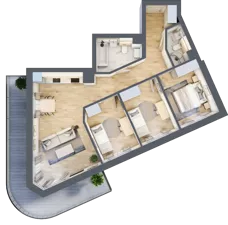 4 pokoje, mieszkanie 74,62 m², piętro 4, oferta nr A35, Kapelanka – Pychowicka - Budynek AB, Kraków, Dębniki, Zakrzówek, ul. Pychowicka 3 / 3A
