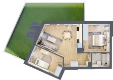 3 pokoje, mieszkanie 55,64 m², parter, oferta nr A1, Kapelanka – Pychowicka - Budynek AB, Kraków, Dębniki, Zakrzówek, ul. Pychowicka 3 / 3A