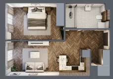 2 pokoje, mieszkanie 45,00 m², parter, oferta nr 4, Badurskiego 7, Kraków, Podgórze Duchackie, Piaski Wielkie, ul. Badurskiego 7
