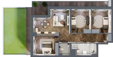 4 pokoje, mieszkanie 76,05 m², parter, oferta nr 6, Badurskiego 7, Kraków, Podgórze Duchackie, Piaski Wielkie, ul. Badurskiego 7