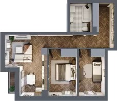 3 pokoje, mieszkanie 60,20 m², piętro 1, oferta nr 8, Badurskiego 7, Kraków, Podgórze Duchackie, Piaski Wielkie, ul. Badurskiego 7