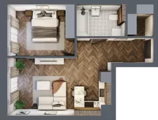 2 pokoje, mieszkanie 42,21 m², parter, oferta nr 3, Badurskiego 7, Kraków, Podgórze Duchackie, Piaski Wielkie, ul. Badurskiego 7