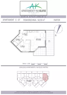 2 pokoje, apartament inwestycyjny 49,93 m², piętro 3, oferta nr E-30, Apartamenty na Klifie, Władysławowo, Chłapowo, ul. Żeromskiego 27