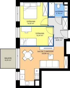 3 pokoje, mieszkanie 47,08 m², piętro 4, oferta nr 111, 28 Czerwca 1956 r., Poznań, Wilda, Dębiec, ul. 28 Czerwca 1956 r. 346