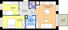 3 pokoje, mieszkanie 52,37 m², piętro 3, oferta nr 145, 28 Czerwca 1956 r., Poznań, Wilda, Dębiec, ul. 28 Czerwca 1956 r. 346