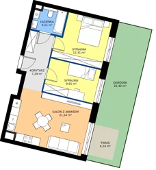 3 pokoje, mieszkanie 54,62 m², parter, oferta nr 159, 28 Czerwca 1956 r., Poznań, Wilda, Dębiec, ul. 28 Czerwca 1956 r. 346