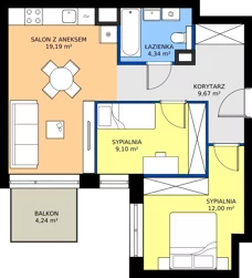 3 pokoje, mieszkanie 54,12 m², piętro 3, oferta nr 146, 28 Czerwca 1956 r., Poznań, Wilda, Dębiec, ul. 28 Czerwca 1956 r. 346