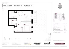 2 pokoje, mieszkanie 42,82 m², parter, oferta nr K314, Osiedle Witaj etap III, Poznań, Naramowice, ul. Bielicowa