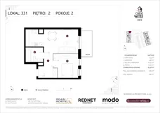 2 pokoje, mieszkanie 43,46 m², piętro 2, oferta nr K331, Osiedle Witaj etap III, Poznań, Naramowice, ul. Bielicowa